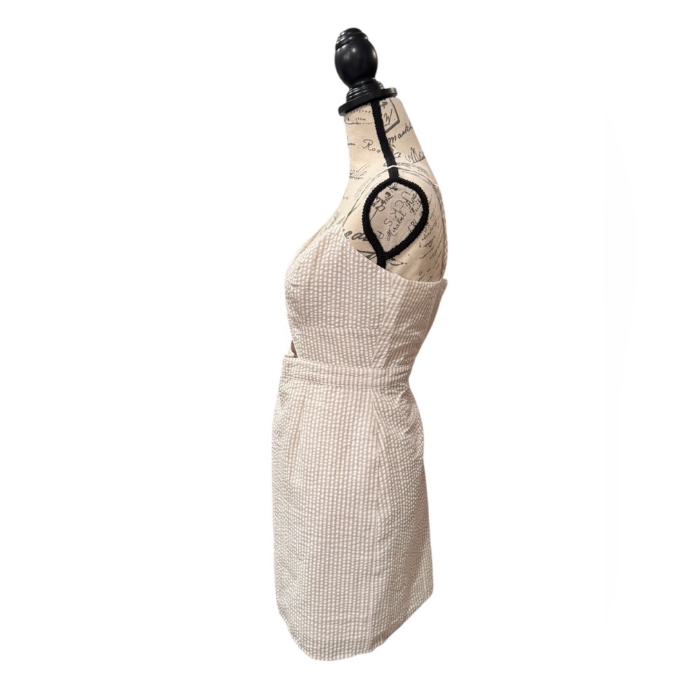 Forever 21 Sun Dress Seersucker NWT Women’s Size Large Beige and White Stripe - Picture 4 of 11